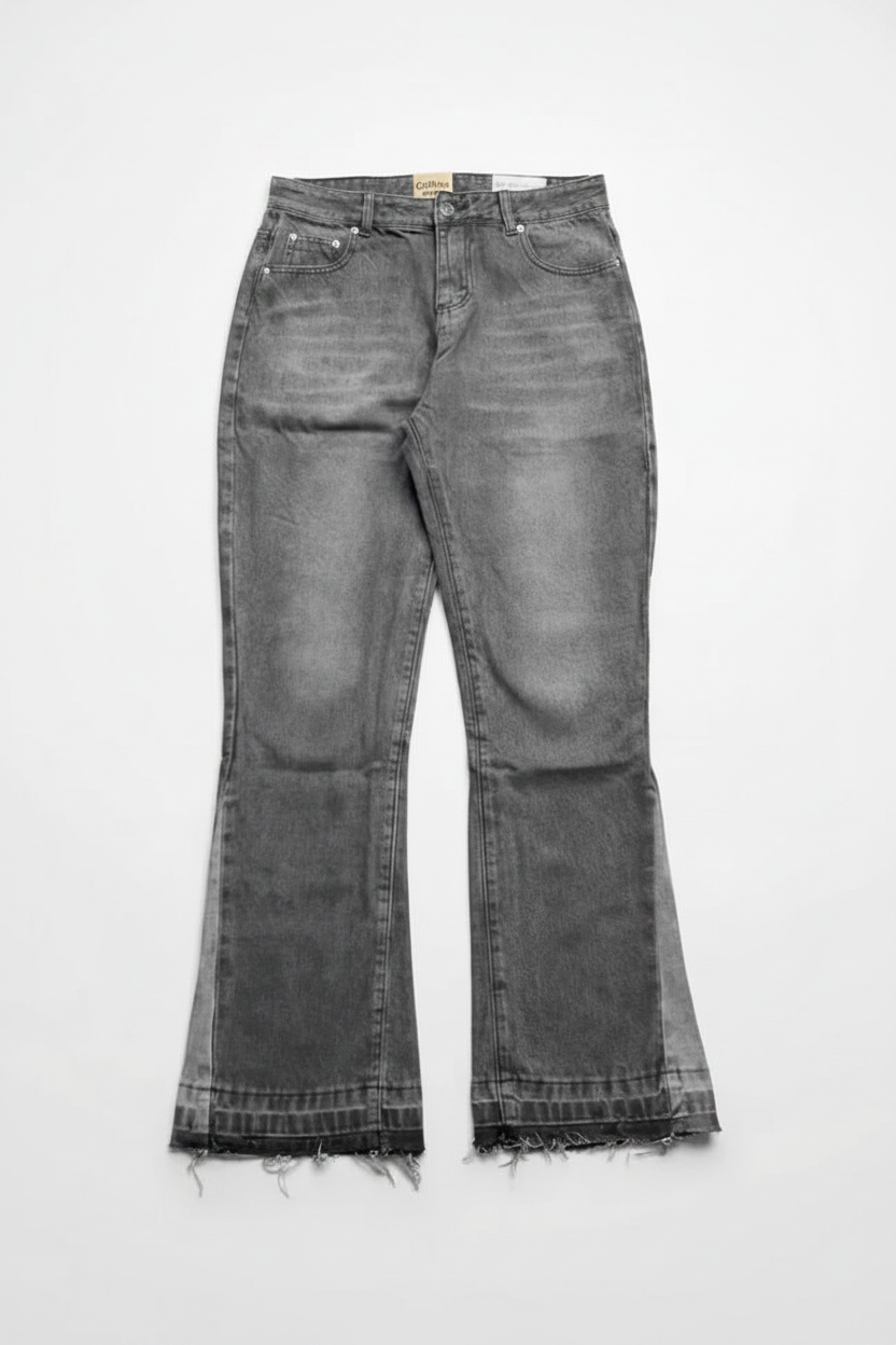 Grey Flare Jeans - White Background
