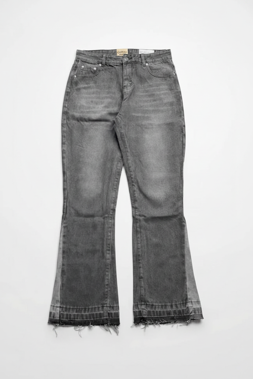Grey Flare Jeans - White Background